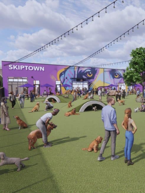 Digital visual of Skiptown, Dog park in Charlotte, NC